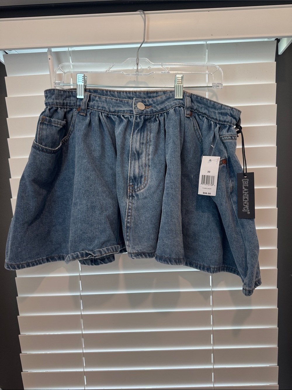 Blank NYC Washed Blue Denim Skort